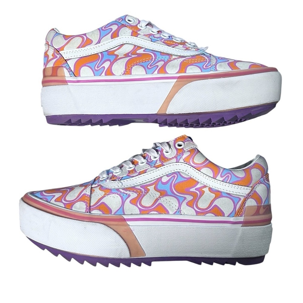 Vans Old Skool Stacked Sneaker UV Ink Peace Purple W Size 8.5, M 7 - VN0A4U154RP - Picture 3 of 7